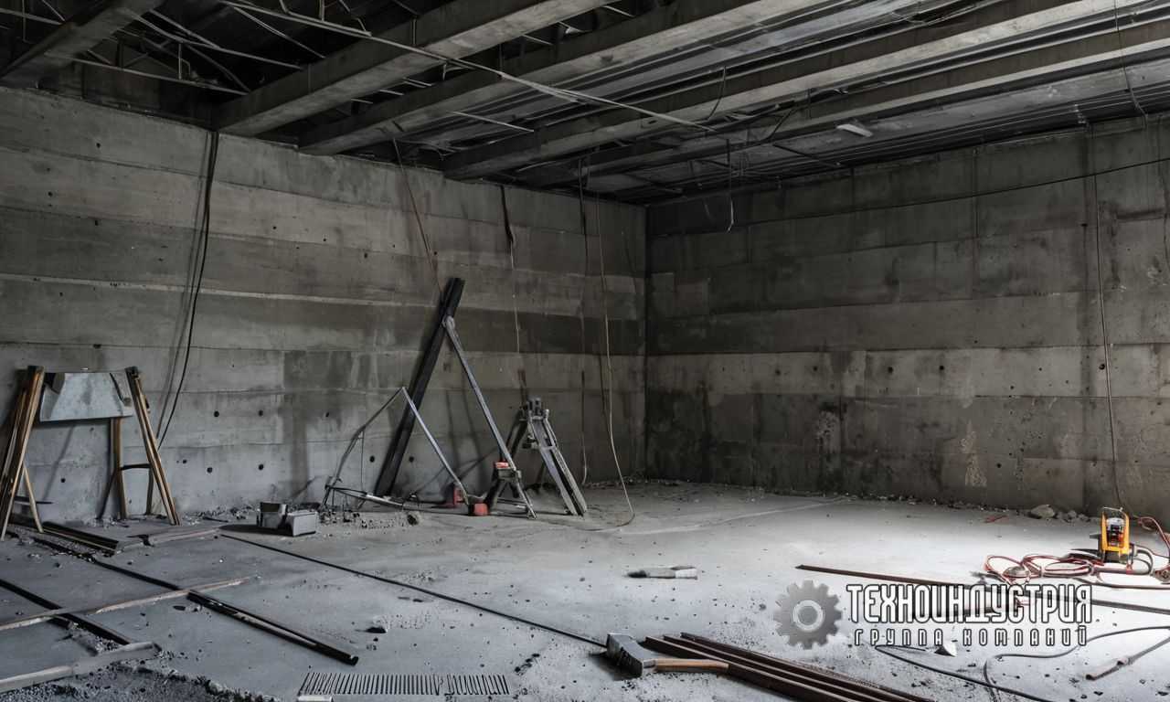 Проверка ровности пола правилом и длинным уровнем